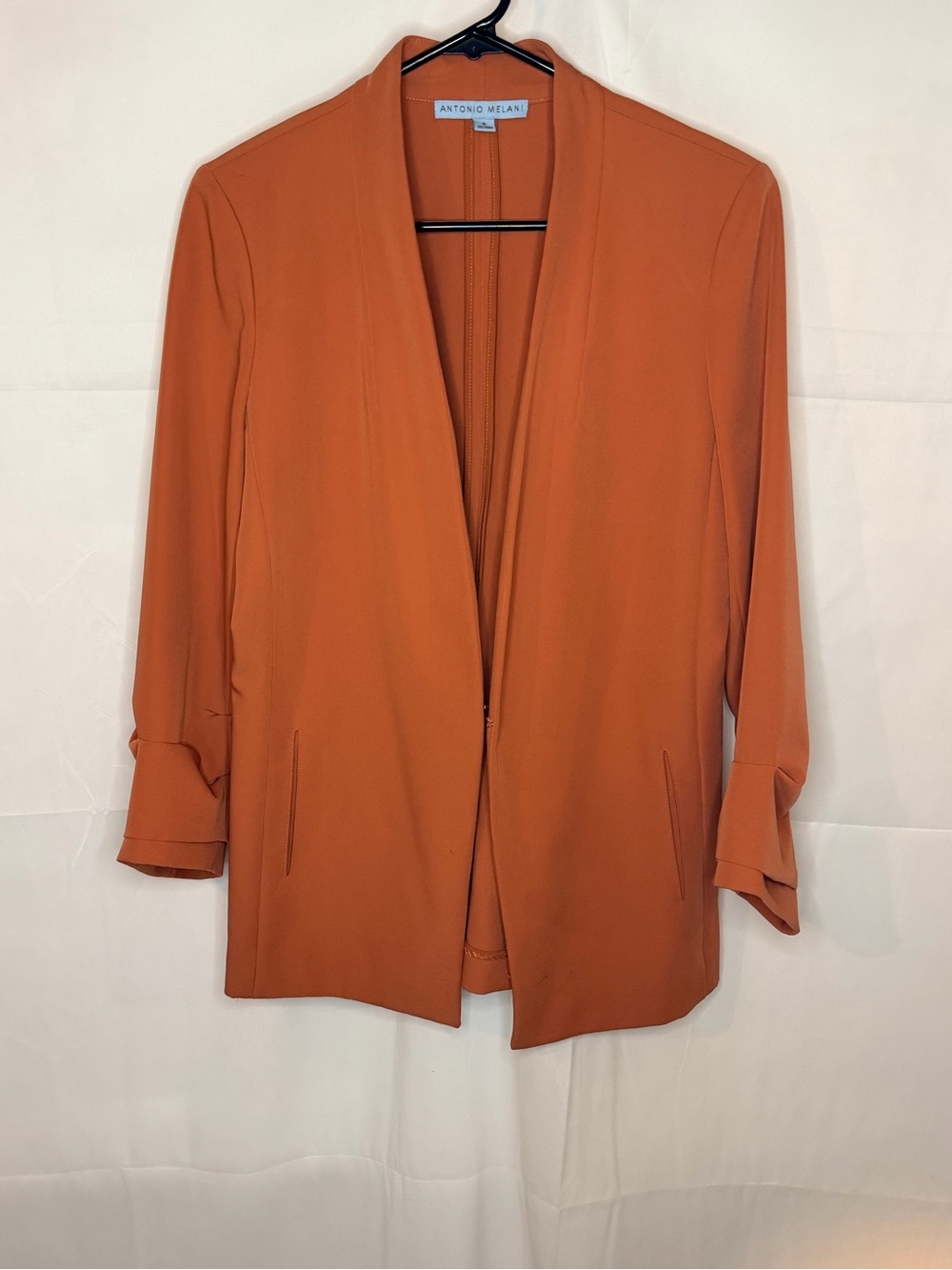 ANTONIO MELANI Burnt Orange Open-Front Blazer